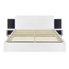 TiramisuBest Queen Upholstered Platform Bed with LED Frame, Twin XL Trundle & 2 Drawers, Pink Linen Fabric, Stylish & Functional - 3 of 4