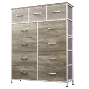 11-Drawer Tall Fabric Dresser Storage Tower with Steel Frame and Wood Top, Chest of Drawers Organizer Unit for Bedroom, Closet, Hallway - 1 of 4