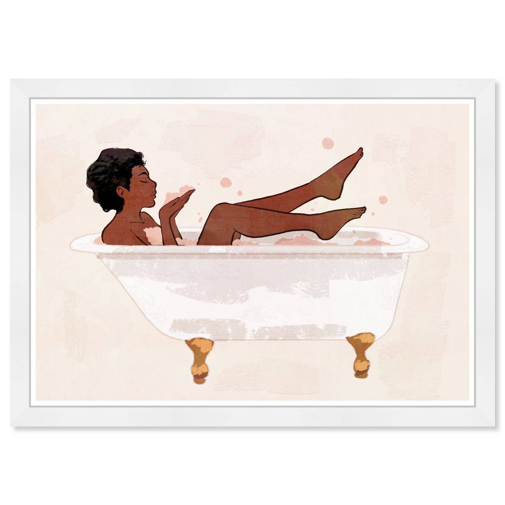 Photos - Other interior and decor 21" x 15" Bath Time Fashion and Glam Framed Wall Art Print White - Wynwood