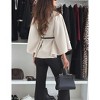 Women's Cape Coat Stand Collar Fall Winter Jacket with One Button Closure Elegant Outerwear - 2 of 4