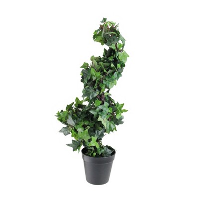 Northlight 1.8' Green and Black Potted Ivy Spiral Topiary Artificial Christmas Tree - Unlit
