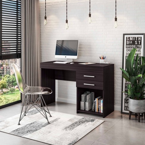 Techni Mobili  Contemporary White Desk with 3 Storage Drawers