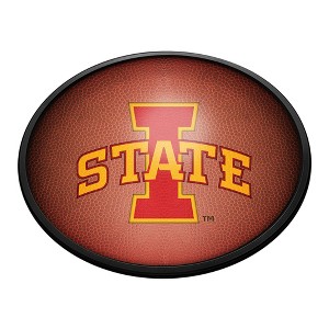 College Football Pigskin Design Oval Slimline Lighted Wall Sign - 1 of 4