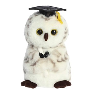 Aurora Small Smart Owl Graduation Commemorative Stuffed Animal White 9" - 1 of 4