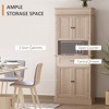 Traditional Buffet with Hutch, Freestanding Kitchen Pantry Storage Cabinet with Doors and Drawer, Adjustable Shelving - 4 of 4
