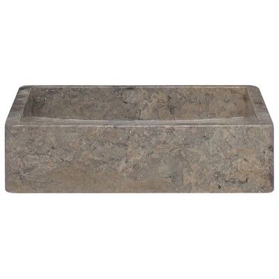 Gray Marble Square Vanity Sink 15.7 in.