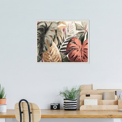 Boho-Chic Botanical Canvas Print with Beaded Frame