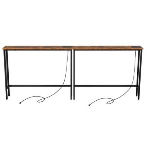 Rust Brown 2pcs Triamine Iron 200*15*79cm Entryway Table with Plugs - 1 of 4