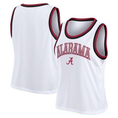 Ncaa Alabama Crimson Tide Women's White Mesh Tank Top : Target