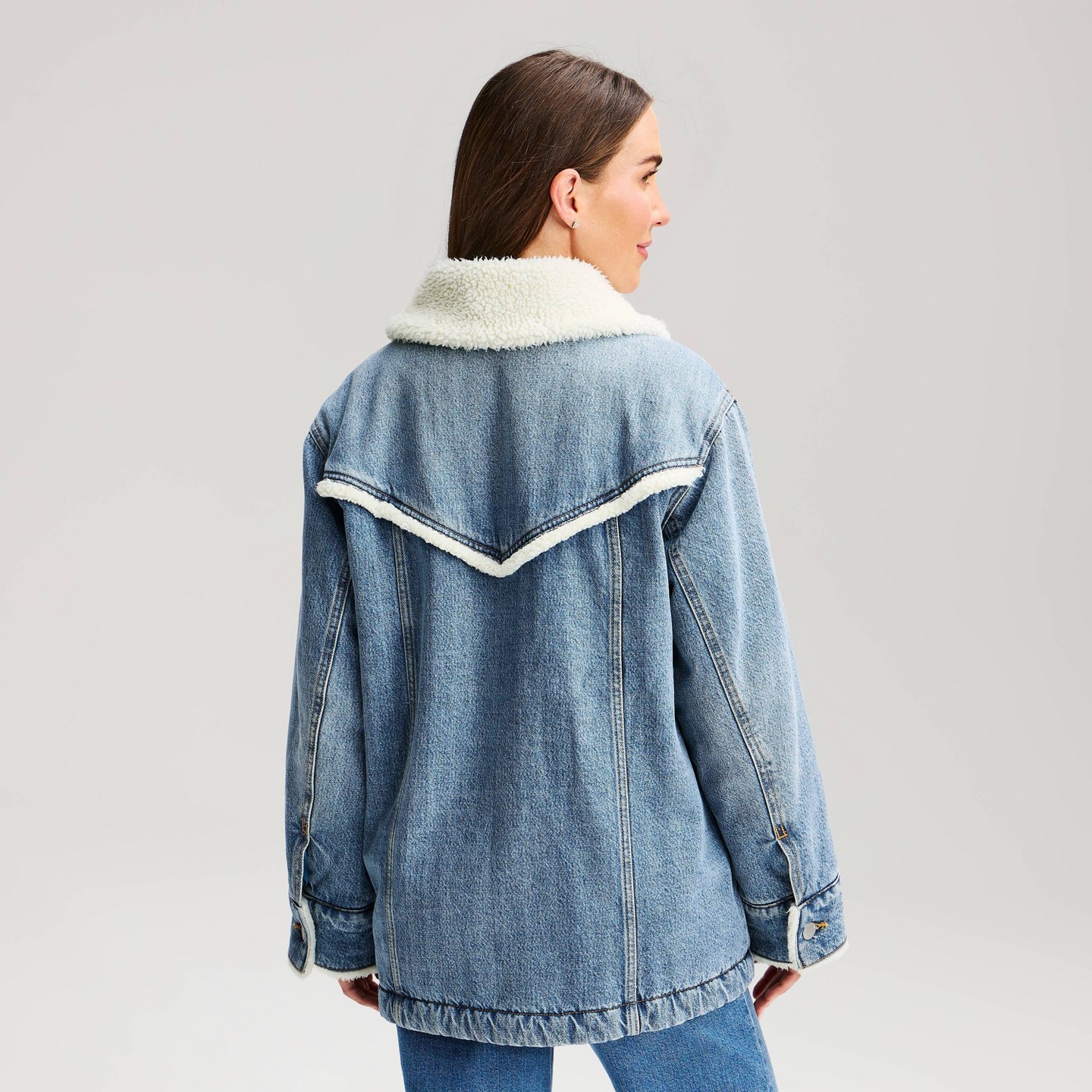Женское пальто Universal Thread Denim Shearling Ranch, цвет: Джинсовый — фото 2