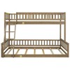 PAGED Twin XL over Queen Bunk Bed Modern Simple Wood Bed Frame with Inclined Ladder and Guardrail for Bedroom - 4 of 4