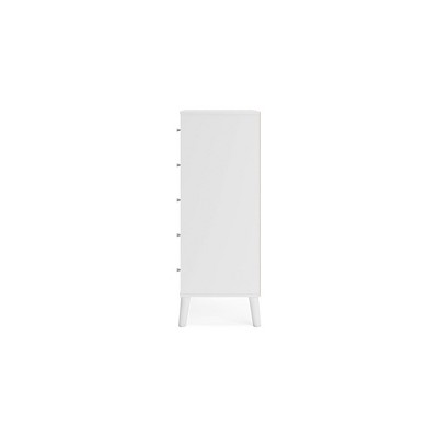 Piperton White and Brown 5-Drawer Chest with Ball Bearing Glides