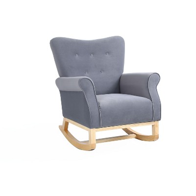 NicBex Velvet Glider Rocking Chair,Upholstered Nursery Rocking Chairs,Modern Rocking Chair,Nursing Chair for Living Room,Bedroom