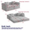 72.4" Convertible Chenille Sofa Bed with Storage Pockets,2-Seat 4-Seat Folding Sleeper Couch for Living Room,Bedroom-Baofuwish - 4 of 4