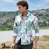 Campus Sutra Men Men's Pistachio Green & Ash Grey Abstract Tulip Shirt - 2 of 4