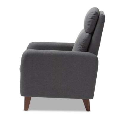 Casanova Mid-Century Modern Gray Fabric Recliner Chair