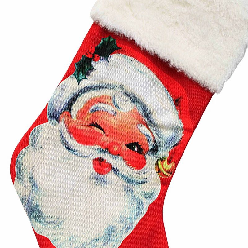 19.0 Inch Santa Claus Stocking Vintage-Looking Holiday Stockings, 3 of 4