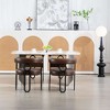 PAGED PU/Chenille Fabric Upholstered Accent Chair with Metal Legs and Cushion,Modern Upholstered Armchair for Living Room - 4 of 4