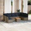 vidaXL 10 Piece Patio Sofa Set with Cushions - Gray - 2 of 4