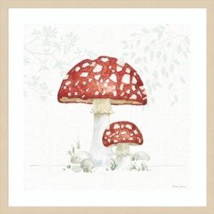 Amanti Art Woodland Love Red Mushroom by Beth Grove Wood Framed Wall Art Print - 1 of 4