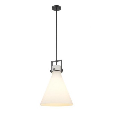 Newton Cone - 1 Light Stem Hung Pendant In Industrial Style-19.13 Inches Tall and 14 Inches Wide