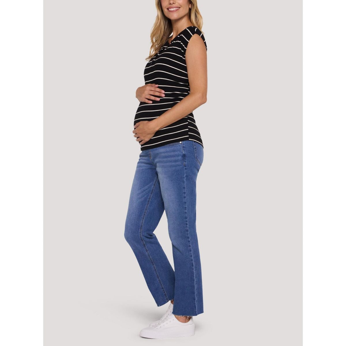 Women's Ruched Henley Muscle Tee | Motherhood Maternity - thumbnail 7