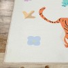 Animal Safari Non-Slip Kids Playroom Nursery Washable Indoor Area Rug by Blue Nile Mills - 3 of 4