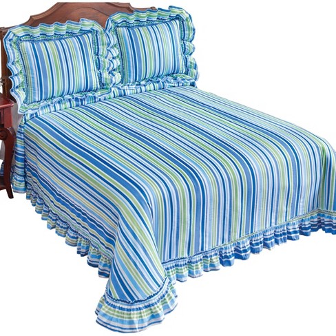 Collections Etc Striped Plisse Bedspread : Target