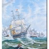 Old Modern Handicrafts Channel Fleet Canvas Painting – Hand-Painted Storm Scene, Framed, 47"x31" - 3 of 4