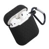 Insten Case Compatible with AirPods 1 & 2 - Honeycomb Textured Pattern Silicone Skin Cover with Keychain, Black - 3 of 4