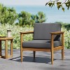 GDFStudio Plumb Outdoor Acacia Wood Club Chair with Gray Water Resistant Cushions - 2 of 4