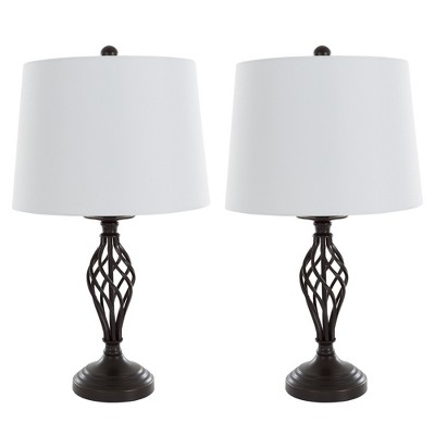 set of 2 bedside lamps