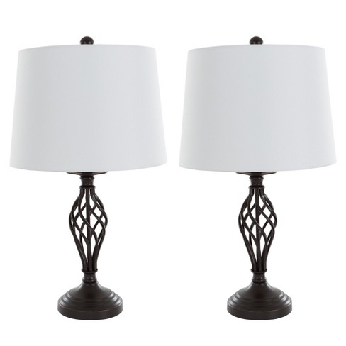 Regenboog calcium Picasso Set Of 2 Table Lamps Spiral Cage Design (includes Led Light Bulb) -  Yorkshire Home : Target