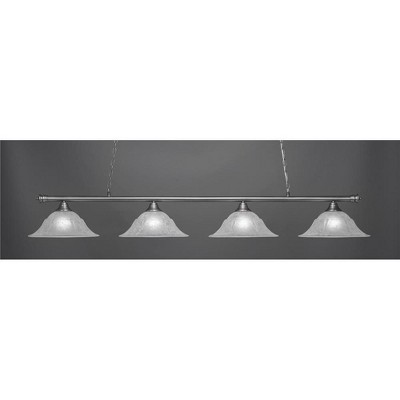 Toltec Lighting Oxford 4 - Light Island Pendant Light in  Brushed Nickel with 16" White Marble  Shade