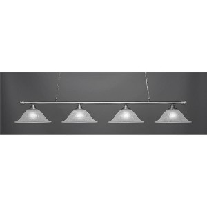 Toltec Lighting Oxford 4 - Light Island Pendant Light in  Brushed Nickel with 16" White Marble  Shade - 1 of 1