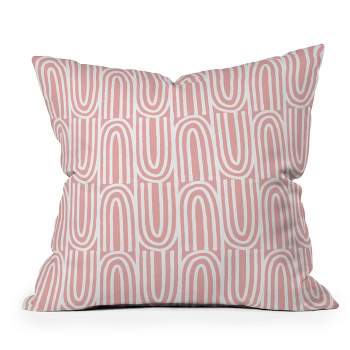 Mirimo Bows Outdoor Throw Pillow Pink/White - Deny Designs