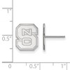 Black Bow Jewelry 14k White Gold North Carolina State Wolfpack NCAA Post Earrings - 2 of 3