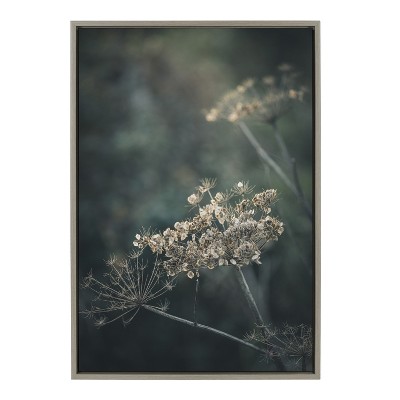 Autumn Plant Close-Up Gray Canvas Print with Polystyrene Frame