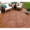 Salmon Copper And Gray Patchwork Washable Indoor Outdoor Area Rug - 2 of 4