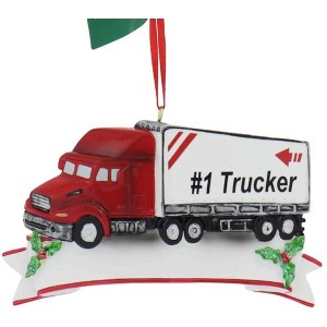 Kurt Adler Resin Ornament for Christmas Tree, #1 Trucker - 1 of 1