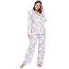 Casual Nights Women's Long Sleeve Rayon Button Down Pajama Set - 2 of 4