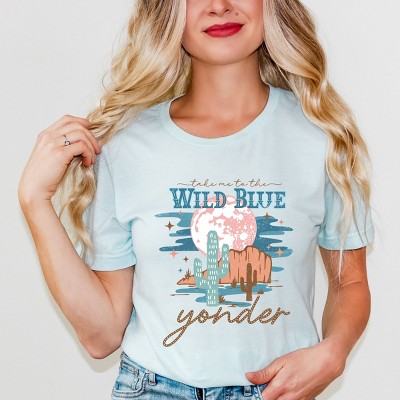 Simply Sage Market Wild Blue Yonder Short Sleeve Tee - XS - Ice Blue