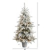 Nearly Natural 6-ft Flocked Long Vermont Pine Tree with 758 Branches and 250 LED Lights in Decorative Planter - image 3 of 4