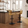 HOMLUX Genuine Leather Adjustable Swivel Bar Stool with Tufted Backrest - image 2 of 4