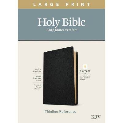 KJV Large Print Thinline Reference Bible, Filament Enabled Edition (Red Letter, Genuine Leather, Black) - (Leather Bound)