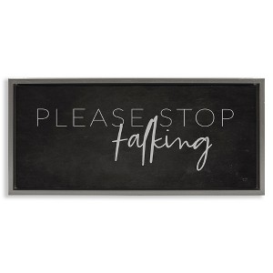 Stupell Industries Sassy Please Stop Talking Floating Frame Canvas Art, Gray, 31" x 14" - 1 of 4