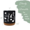 Elanze Designs 8 inch Cactus Desert Plant Pattern Large Ceramic Kitchen Utensil Holder Black and White Crock with Cork Base - 2 of 4