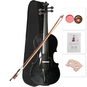 AZL1 Life Concept Orchestral String Instruments Professional 4/4 Violin Outfit with Premium Case and Bow, Black, 31.5"*9.84"*4.92" - 1 of 4