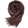 Anna-Kaci Lightweight Solid Cotton Linen Scarf Large Long Gauze Beach Wrap Shawl 78 Inches - 2 of 4