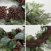 24 Inch Large Front Door Wreath with Glittering Eucalyptus Green Leaves Pine Branches Pine Cones Xmas Indoor Outdoor Decor - 3 of 4